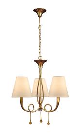 M0542  Paola Gold Pendant 3 Light